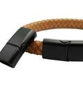 Matte Black Magnetic Clasp Set For Bracelet Making 11mm By 5.5mm Inner Hole Zinc Alloy Cord End Closures attached to braided cord
