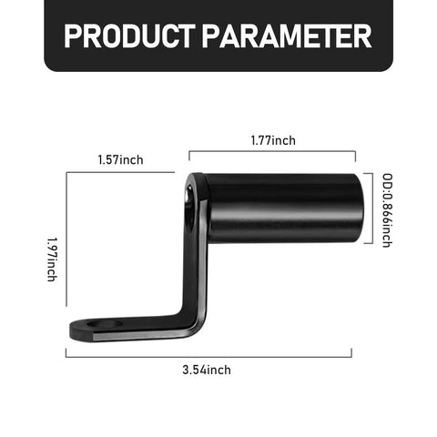 Dimensions of Beefy Aluminum Motorcycle Conversion Bracket With Rearview Mirror Extension Rod Mount Universal Fit For Most Cars