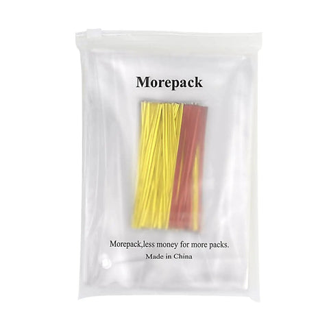 Clear Cellophane Treat Bags 5x7 Inches With 200 Twist Ties Red And Yellow For Gift Wrapping Cookies Desserts Bakery Candies Party Favors