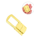 Rock Solid Lockable Metal Box Latches Gold Surface Mount Snap Fasteners With Spring Loaded Toggle Catches featured in hand.