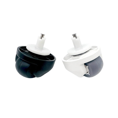 Two ECOVACS front caster wheels for T10/T20 X1 Omni and T10 Plus, black and white plastic casters with metal stems