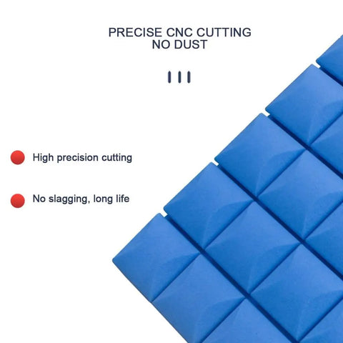Image of blue Game Changing Sound Insulation Board Acoustic Foam Panels Studio Wedge Tiles For Wall, 19x19x2 inch, precision cut.