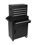 Heavy Duty Rolling Tool Chest With Double Doors And Five Deep Drawers engineered for garage or warehouse grunt work with deep drawers.