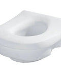 Raised Toilet Seat Riser With Five Inch Elevation For Seniors And Disabled, 250 Lb Weight Capacity, fits most toilets, white