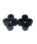 Quad Roller Skating 85A Cushion Set for PowerDyne Reactor Trucks Universal Fit Black, eight high rebound cushions on display.