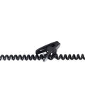 Coiled cable and clip of Listen Only Earpiece With Balanced Armature Driver For Motorola Icom Ham Radios, 3.5mm 1 Pin Plug, Crystal Clear Earphone.