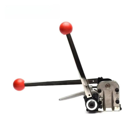 GD35 Manual Sealless Steel Strapping Machine Innovative Combination Banding Tool with red handles and steel frame