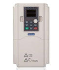 Front view of VFD 220V 7.5kW 32A 10HP Inverter Drive for CNC Spindle Motor, converts single or three phase to three phase, 0-3000 Hz output.