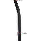 Rock Solid BMX Bike Seat Post 25.4mm by 345mm Black Aluminum Alloy for Heavy Duty Support side view with diameter labels