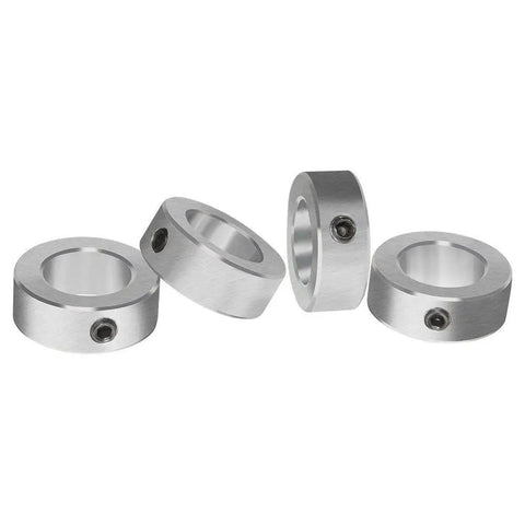 Zinc Plated Set Screw Shaft Collars Three Eighths Inch Bore Four Piece Pack Carbon Steel Heavy Duty industrial use