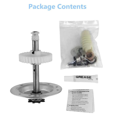 Gear and Sprocket Replacement Kit for Model 41C4220A 41A2827 with shaft, bearings, and grease.