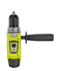 P214 One Plus 18V Hammer Drill And Driver With Half Inch Chuck front view showing two speed gearbox and 24 position clutch