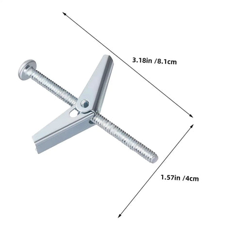 Heavy Duty Toggle Bolt And Wing Nut Kit For Reliable Drywall Anchoring 30 Sets, Easy Mount For Securing Heavy Items, Office Decor, Shelves And Wall Art, Durable Drywall Screws And Anchors For Versatile DIY Projects, silver 3.18in bolt