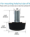 Adjustable Leveling Feet M6 Thread 16mm Height 10 Pack Floor Protectors for Furniture Tables Chairs Cabinets and Machines