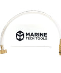 Seastar Hydraulic Steering Filler Kit With Swivel for Boaters Bleed Kit with brass adapters and hose displayed on white background