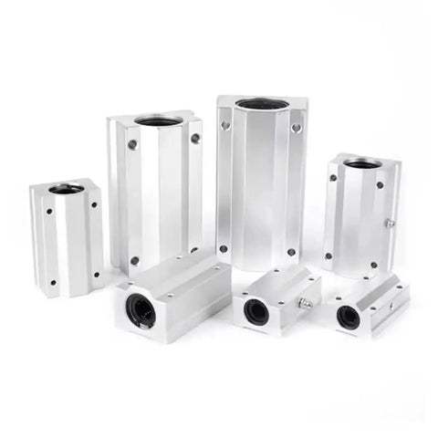 Multiple sizes of Built Tough Linear Motion Ball Bearing Slider Block Bushing SC12LUU for CNC and 3D printer projects.