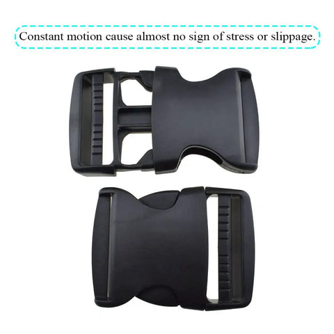 2 Inch Quick Release Side Buckles 6 Pack for Nylon Webbing Straps Durable Plastic Clips front view
