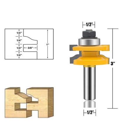 Three Piece Router Bit Set With Half Inch Shank For Round Over Raised Panel Cabinet Doors Ogee Rail And Stile Woodworking Bits