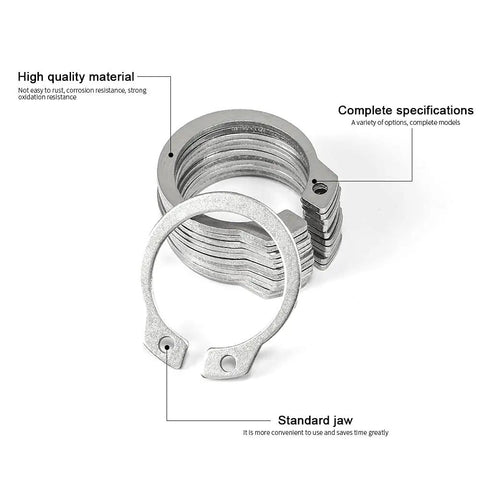 30Pcs Heavy Duty Carbon Steel External Circlip Retaining Rings C-Style Snap Rings For Shaft Maintenance, super tough M17 size with standard jaw design.