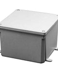 PVC surface mount junction box, 6 x 6 x 4 inch, grey, no hubs, for wire splices and conduit connections, meets NEMA specifications