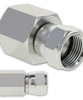 Hydraulic Swivel Adapter Set Of Two One Quarter Inch NPTF Female To Three Eighths Inch JIC Thirty Seven Degree Flare Swivel Fittings For Leak Free Hydraulic System Industrial Grade Durable Go To Heavy Duty, nickel-plated steel