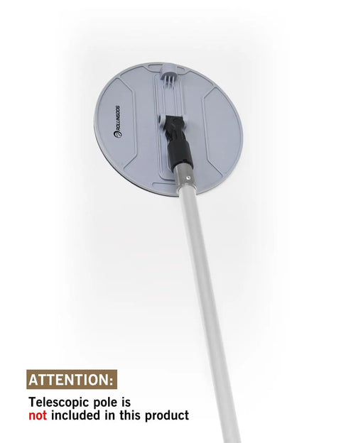 9 Inch Radial Drywall Sander Kit With Six Assorted Grit Sandpaper Discs showing the round sanding drum attachment on handle.