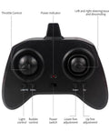 Remote control for Dreamliner Inspired RC Airplane Toy with 3 channels, labeled functions for easy handling by beginners and hobbyists.
