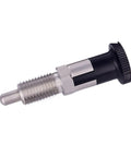 Shop Ready Stainless Steel Spring Plunger Indexing Pin With Knobs Self Locking Fine Thread Positioning Stop For Power Tools And Garage Builds Rock Solid Grip. Close-up view of stainless steel plunger with fine thread.