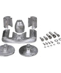 Keep Your Rig Slick In The Freshwater With This Top Shelf Magnesium Anode Kit For Mercruiser Bravo III Outboards showing complete mounting kit parts.