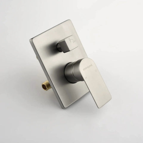 Wall Mounted Bathtub Faucet With Hand Sprayer And Waterfall Spout All In One Tub Shower Set Brushed Nickel Finish
