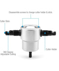 Double Head Sheet Metal Nibbler Cutter Drill Attachment For Straight And Curved Cuts, showing cutter stick and holder, 360 degree adjustable