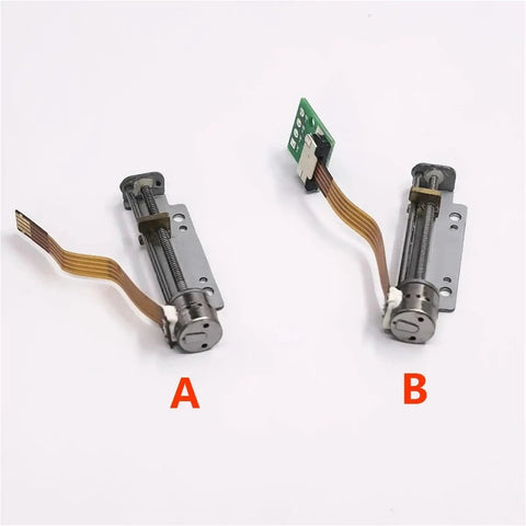 Mini 29mm Stroke Linear Actuator DC Stepper Motor With 8mm Drive Screw And Plug And Play Setup For 5V 6V Power, two motors shown.