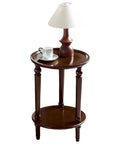 Vintage Walnut Wood Accent Table With Dual Storage Tiers Space Saver Slim Corner End Table For Small Spaces Couch Side Sofa Table