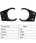 Premium 6 Pieces HSK63 Tool Holder Clamps, ABS material, black color, for vibration free milling and engraving.