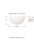 Dimensions of Crescent Opal Glass Wall Sconce 1 Light With Matte White Finish 5 Inch High By 11 Inch Wide Crescent Style Wall Light