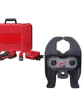 M12 Force Logic Press Tool Kit With Jaws and 1 1/4 Inch CTS V Press Jaw Bundle, red case, charger, and tools displayed