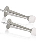 KOVOSCH solid rigid door stops, satin nickel finish, 2-pack with white rubber tips