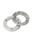 Stainless steel 40mm grinder burrs and metal cutter disc for coffee grinders, dual component replacement kit for precise grinding, easy install.