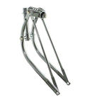 26 Inch Bent Spring Fork For Cruisers, One Inch Steerer, Steel Build, Four Inch Threaded, Chrome Finish, Replacement Fork For Custom Builds