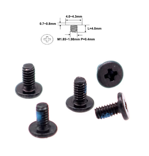 10 Pack M2 X 4 Mm Phillips Flat Head Screws Tough Nickel Plating For Laptop M Ssd Heatsink Wifi Modules And Motherboards No Fuss Tech Swap Top Shelf Hardware Kit - Close-up of screws with detailed measurements.