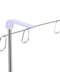Top Tier 15 Bobbin Thread Stand For Sewing Machines, purple metal thread holder detail with smooth glide path.