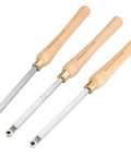 Wood lathe tool set, three-piece, carbide-tipped with wooden handles by Mountain Tool Works