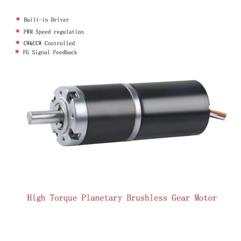Beefy Heavy Duty Planetary Gear Motor With Brushless DC 12V 24V Dual Voltage For Automation And Robotics FG Reverse PWM Speed Control 98 RPM 150 Kg Cm Torque Compact High Torque BLDC Gearmotor For Smart Machines, side view