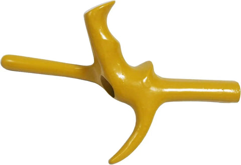 Insulated Pistol Grip Replacement For Foil And Epee With Anatomical Left Hand Design in yellow aluminum, side view