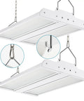 LED High Bay Shop Light Two Pack 150W 21000 Lumens 5000K Daylight 100 277V Commercial Linear High Bay Fixture for Warehouse Workshop