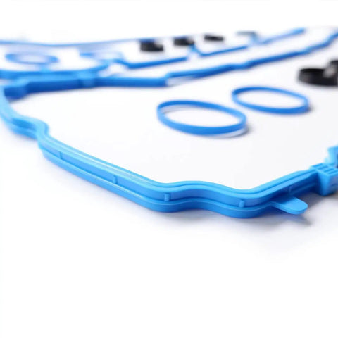 Close-up of a blue gasket from 3.6L V6 Valve Cover Gasket Set With Intake Manifold And Fuel Injection Gasket Pack For Chrysler 200 2011 2017
