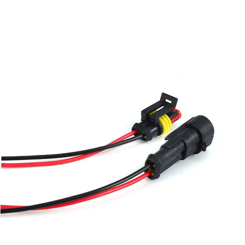 Grab These Sweet 12 Piece Auto Electrical Quick Connectors To Spice Up Your Wire Harness Kit With Gnarly Weather Proof Seals For Durable Car Maintenance, black waterproof connector with red and black wires