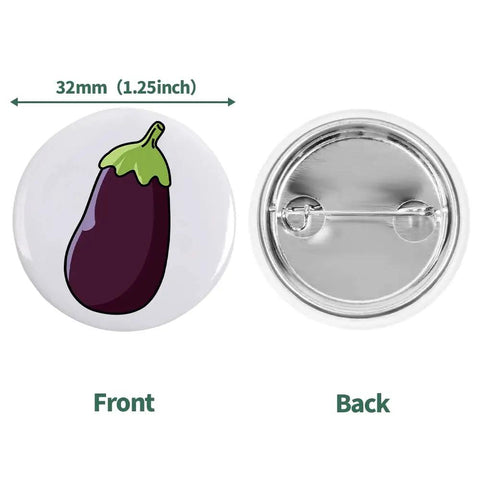 Killer 300 Sets 1.25 Inch Button Maker Supplies Featuring 32 Mm Pinback Parts with a graphic of an eggplant design on the front.