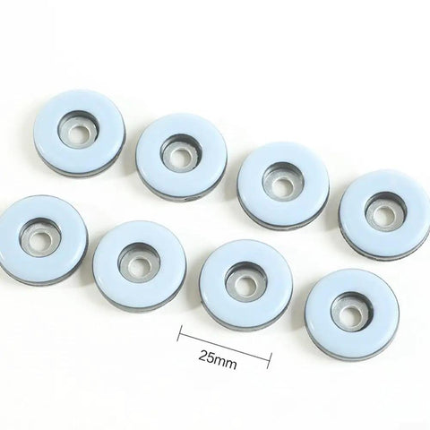 PTFE Screw-In Chair Leg Sliders 20-Pack for Sofas, Beds, and Tables, No-Scratch Floor Protectors, 25mm diameter gliders shown