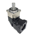 90 Degree Helical Planetary Reducer Gearbox For 1KW To 7.5KW Servo And Stepper Motors Nema42 Nema52 Black Beefy Torque Reduction With 35 To 1 Speed Ratio For CNC Robotic DIY Projects, black metal housing